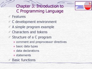 Ppt Chapter Introduction To C Programming Language Powerpoint