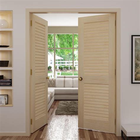 Traditional Louver Louver Solid Pine Unfinished Interior Door Slab