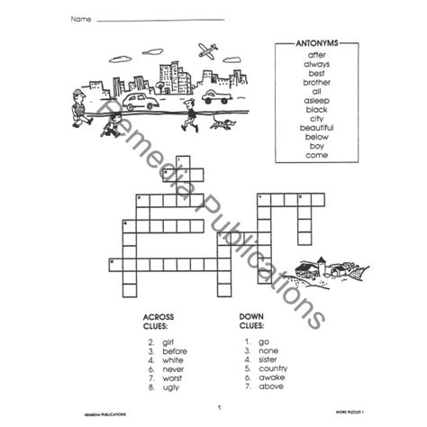 Antonym Word Search Puzzles