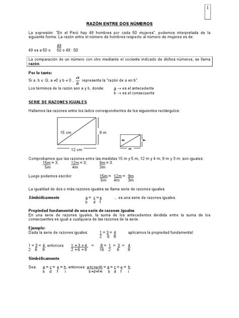 003 Razones Proporciones Y Regla De Tres Simpledoc Objetos