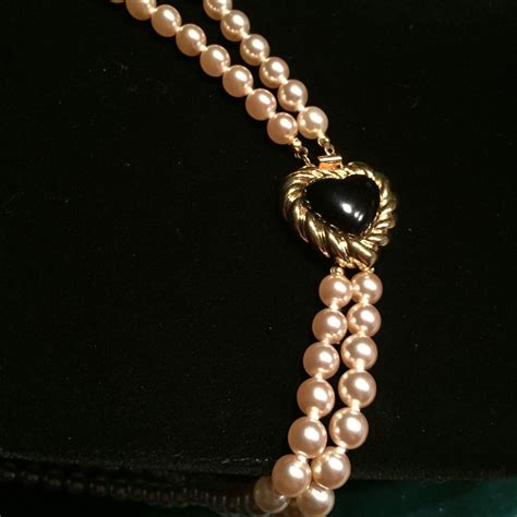 Joan Rivers Faux Pearl Necklace with Heart Clasp - S2024