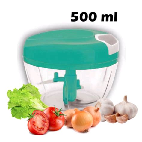 Processador De Alimentos Manual 500ml 3 Laminas Ideal Para Triturar