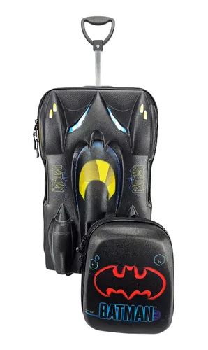 Mochila De Rodinha Batman 3d Lancheira Maxtoy 2805am19