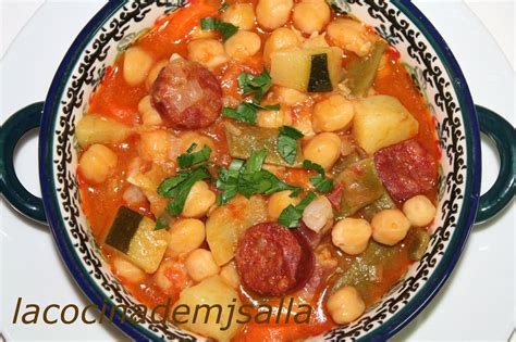 Garbanzos Guisados Con Verduras Y Chorizo