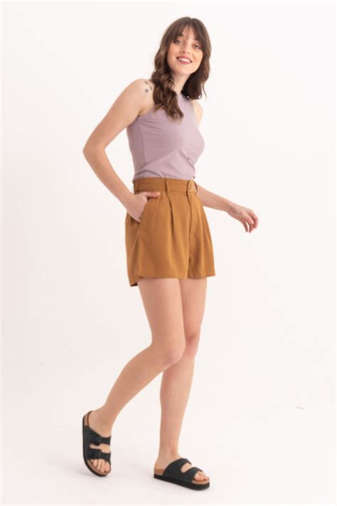 Short Lyocell Ocre Bas Basic Simple