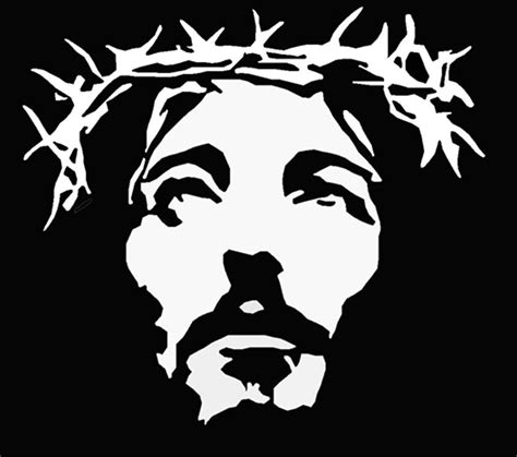 Jesus Christ Outline Black And White Silhouette Metal Print By Images