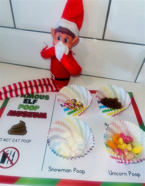 Printable Elf Game Poop Museum Instant Download Christmas Elf Games Elf