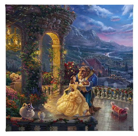 "Beauty and the Beast Dancing in the Moonlight" by Thomas Kinkade – Art Center Gallery