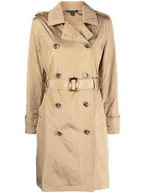 Lauren Ralph Lauren Double Breasted Trench Coat Neutrals Farfetch