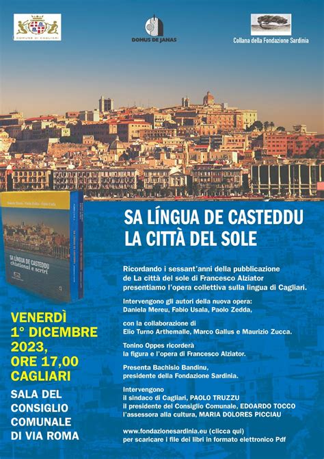 L Opera Sa Lingua De Casteddu Verr Presentata Venerd Dicembre