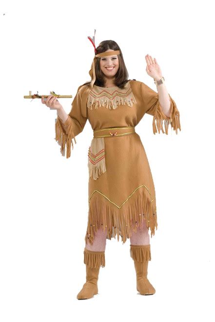 Native American Maiden Indian Womens Pocahontas Halloween Costume Plus