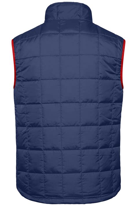 Men Mens Padded Light Weight Vest Navy Red Daiber