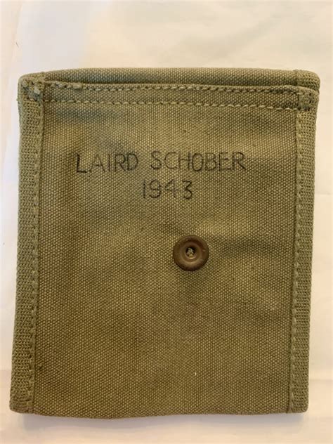 Sold Ww2 Original M1 Carbine Twin Mag Pouch Two Tone “laird Schober 1943” Pre98 Antiques