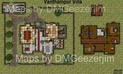 dd vtt map vanthampur villa noble villa battle map ttrpg digital
