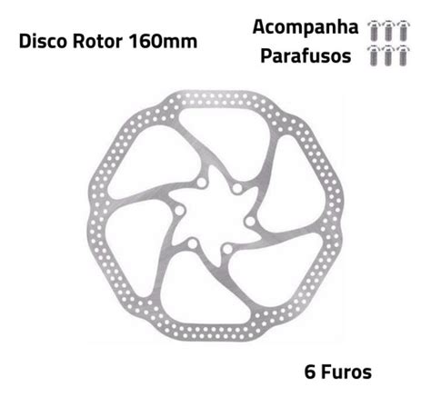 Disco Rotor Absolute 160mm Inox Freio Bike Parafusos 6 Furos MercadoLivre