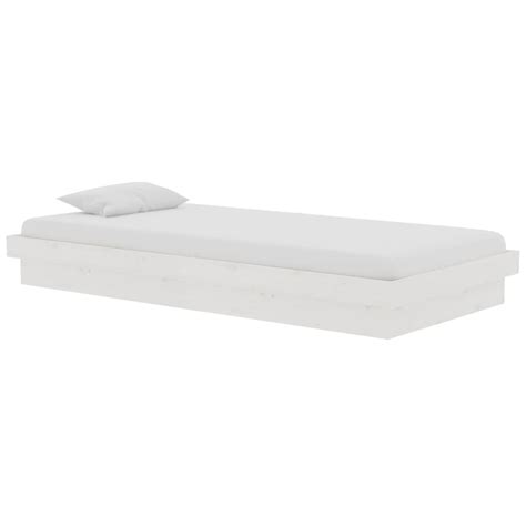 FHE Cadre De Lit Blanc Bois Massif 90x190 Cm Simple YOSOO DX4802