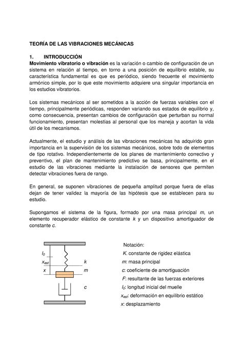 Vibracionesmecanicas Teor A De Las Vibraciones Mec Nicas