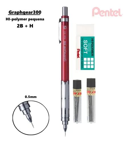 Lapiseira Pentel Graphgear 300 0 5mm Técnica 2 Grafites MercadoLivre