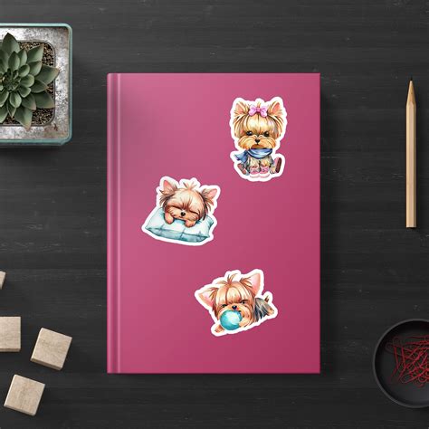 Cute Yorkie Clipart, Digital PNG Stickers, Watercolor Illustrations - Etsy