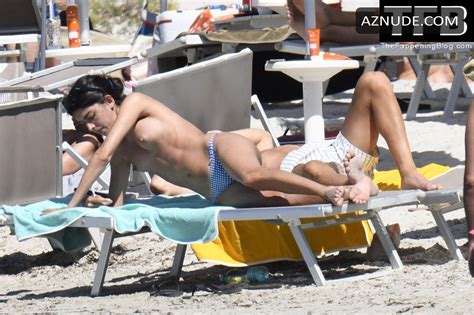 Lucia Rivera Sexy Seen Topless Showing Off Her Nude Tits At The Beach In Sardinia AZNude