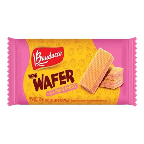Wafer Sabor Morango 140g Bauducco Drogarias Pacheco