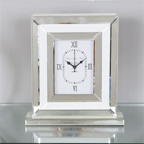 Madison White Mirrored Table Or Mantle Clock Picture Perfect Home