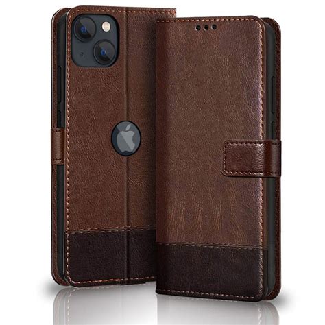 Thegiftkart Iphone Flip Back Cover Case Dual Color Leather Finish