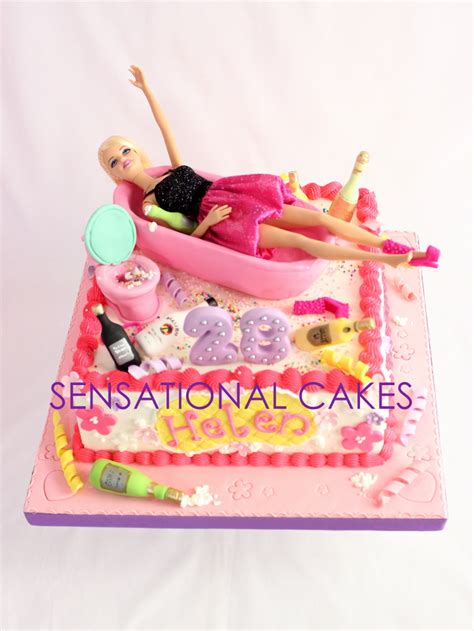 The Sensational Cakes Bachelorette Drunk Barbie 3d Cake Singapore