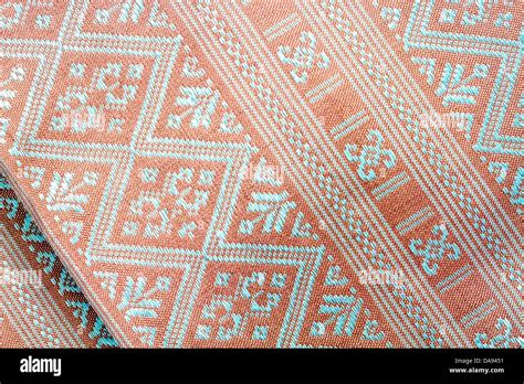 Pattern Of Thai Silk Fabric Stock Photo Alamy