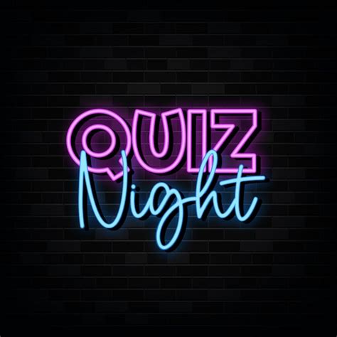 Premium Vector Quiz Night Neon Signs Vector Design Template Neon Style