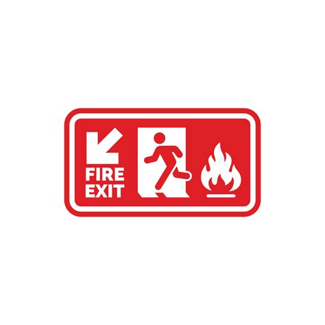 Emergency Fire Exit Symbol Icon Isolated On White Background