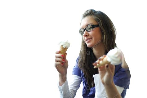 Women Licking Ice Cream Ice Cream Joyful Professionalprofessional