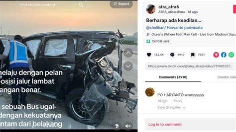 Viral Curhatan Penumpang Pajero Ditabrak Bus Haryanto Hingga Mobil