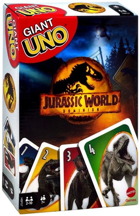 Jurassic World Dominion Giant Uno Card Game In 2022 Jurassic World Uno Card Game Jurassic