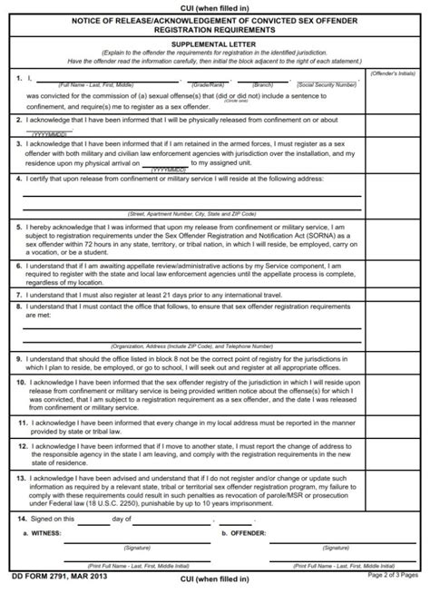 Dd Form Notice Of Release Acknowledgement Of Convicted Sex