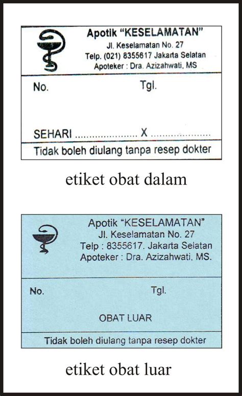 Detail Contoh Etiket Obat Yang Benar Koleksi Nomer 14