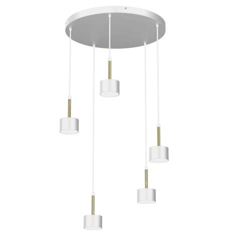 Suspension filaire ARENA 5xGX53 11W 230V blanche dorée Lumimania