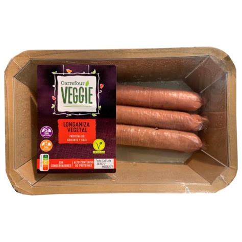 Longaniza vegetal Carrefour nutrición precio opiniones Superveggie