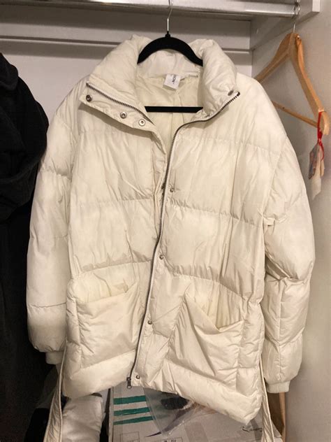 Collusion Belted Puffer Jacket Ecru Vinted