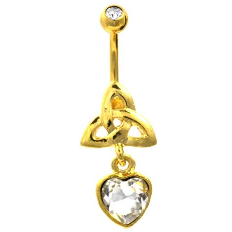 4 Sided Celtic Knot Gold Plated Belly Ring