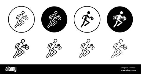 Thief Icon Vector Logo Set Collection For Web App Ui Stock Vector Image