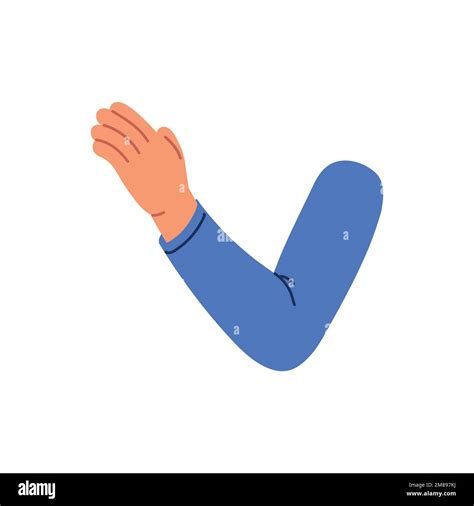 Elbow Arm From Palm To Shoulder In Cartoon Style Isolated Vector