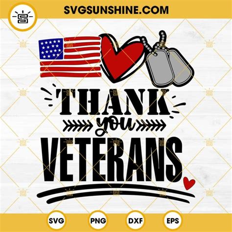 Veterans Day Svg Thank You Veterans Svg Veteran Svg