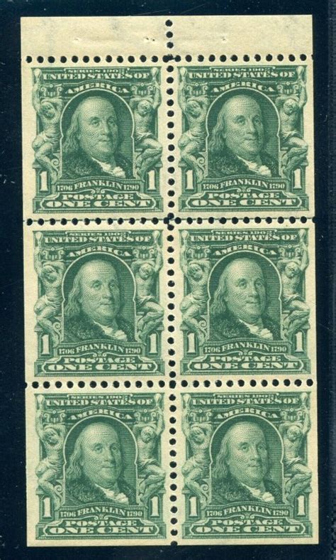 Us Scott B Booklet Pane Of Mint Xf Sup Og Nh Graded Pse Pf