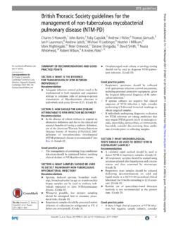 British Thoracic Society Guidelines For The Management Of British