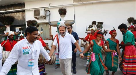 Bharat Jodo Yatra Congress Mp Rahul Gandhi Doing Traditional Dance In Telangana Bharat Jodo