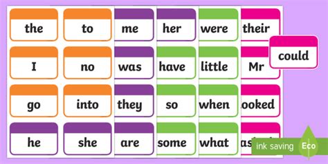 Coloured Tricky Words Flashcards Twinkl Resources