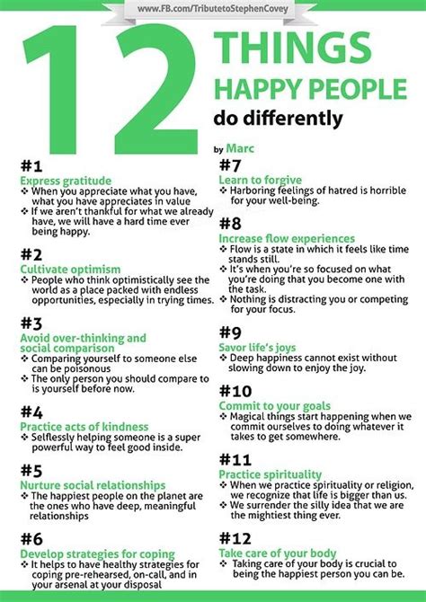 Infographic: 12 Things Happy People Do Differently | Infographic A Day