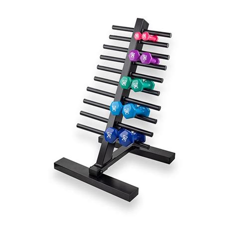 Cando Vinyl Coated Dumbbell 10 Piece Set With Floor Rack 2 Each 1