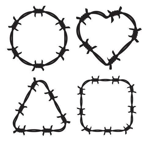 Frame Barbed Wire Stock Vector Ansim